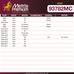 Metrix Premium Rear Disc Brake Pad Set 93782MC OEM fit spare parts
