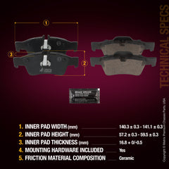 Metrix Premium Rear Disc Brake Pad Set 93785MC suspension steering brake parts