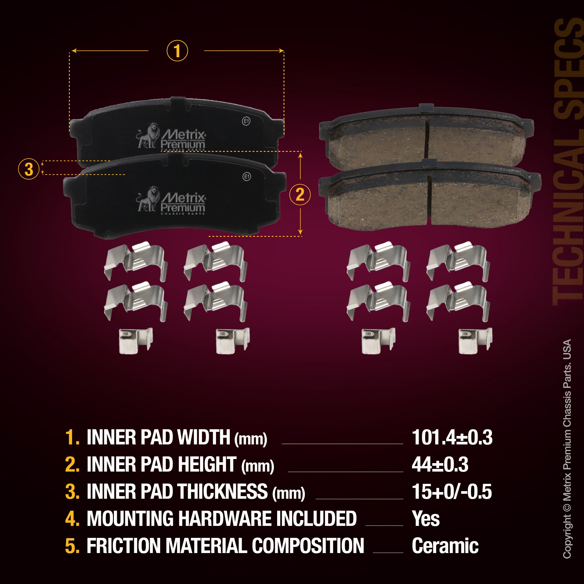 Metrix Premium Chassis Parts Rear Brake Kit 91570MT aftermarket car parts