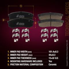Metrix Premium Chassis Parts Rear Brake Kit 91570MT aftermarket car parts