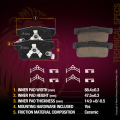 WHAT'S IN THE KIT: 2x Rear Brake Rotor 08.A355.11, 1x Rear Ceramic Brake Pad Set D1086
