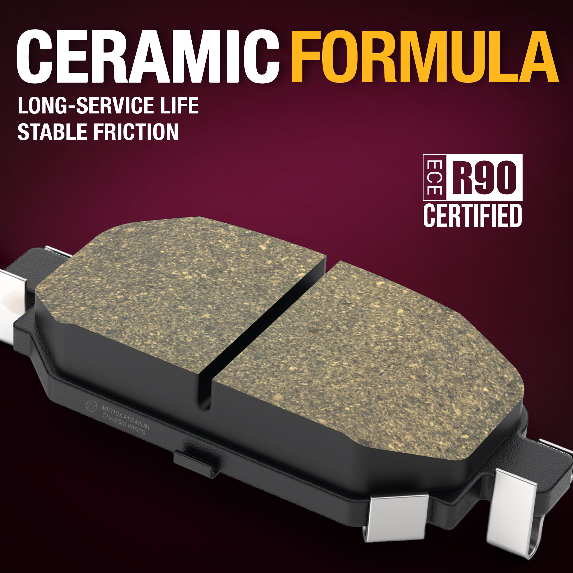 The rotor-friendly formula reduces wear, extending rotor life. Designed to meet OE standards for durability, heat resistance, and consistent braking performance.