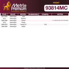 Metrix Premium Front Disc Brake Pad Set 93814MC aftermarket car parts