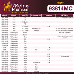 Metrix Premium Front Disc Brake Pad Set 93814MC OEM fit spare parts