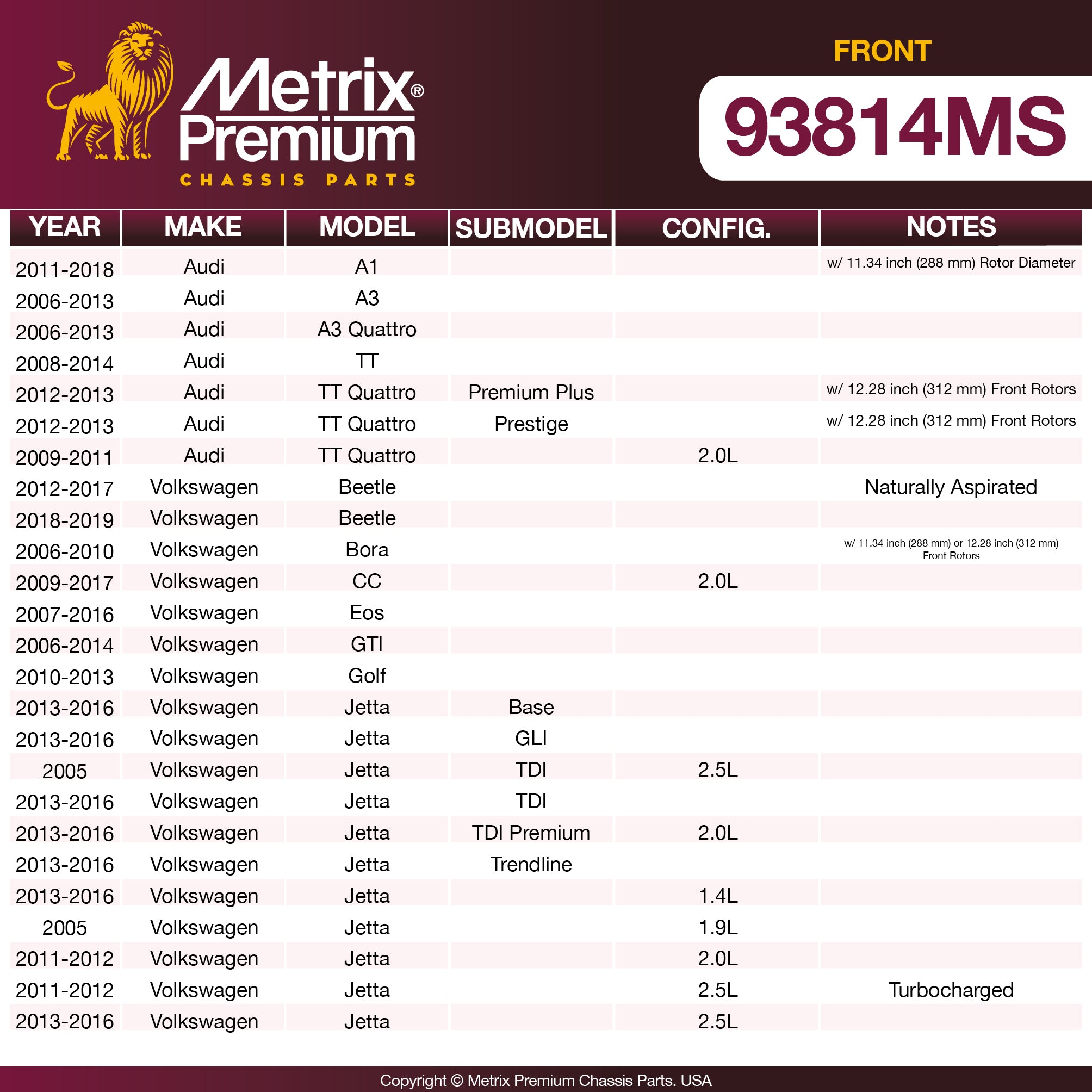 Metrix Premium Chassis Parts  suspension steering brake parts