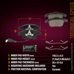 Metrix Premium Front Disc Brake Pad Set 93821MC aftermarket car parts