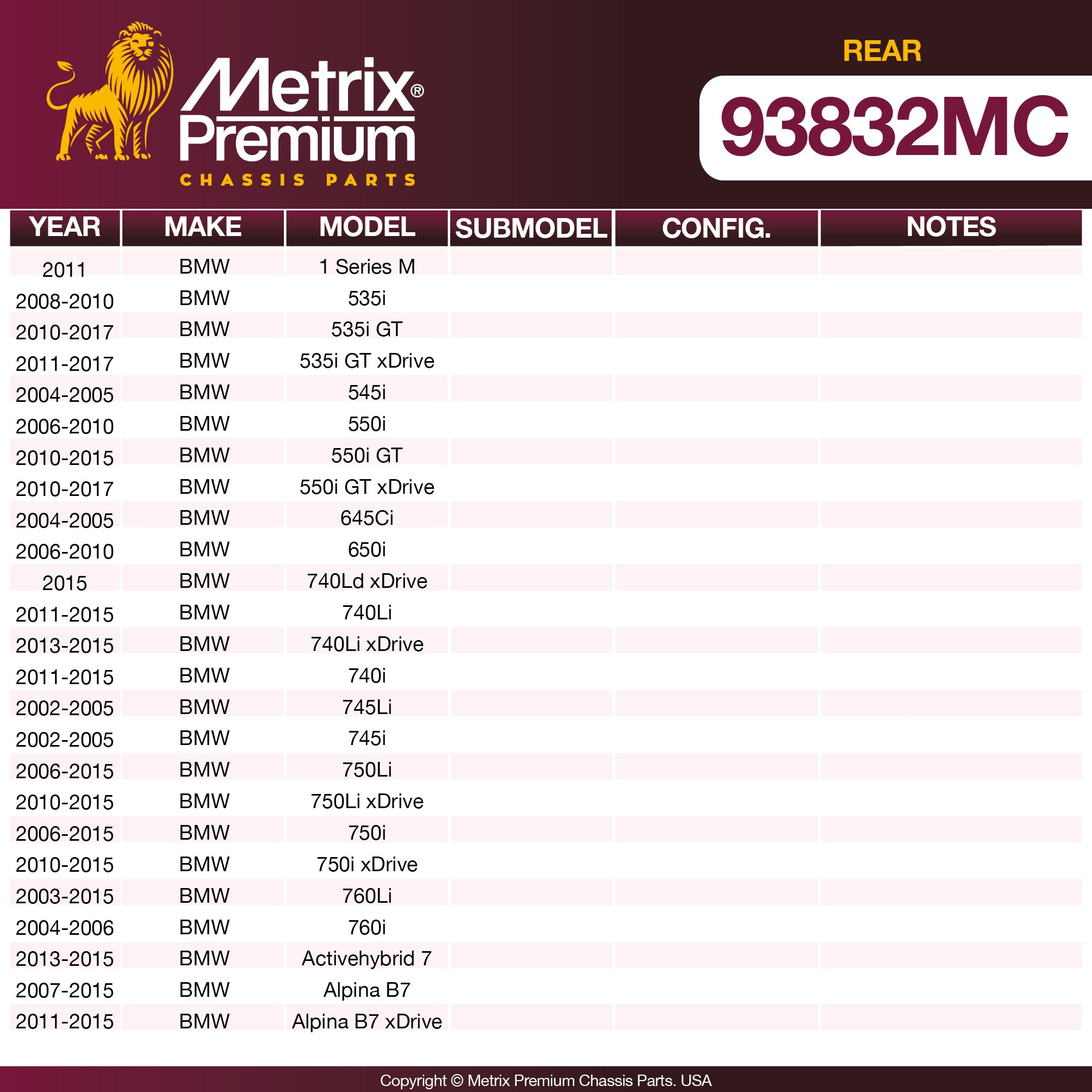Metrix Premium Chassis Parts  suspension steering brake parts