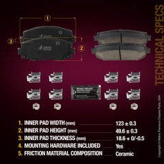 Metrix Premium Front Disc Brake Pad Set 93852MC aftermarket car parts