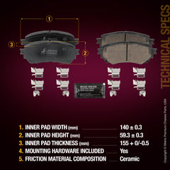 Metrix Premium Front Disc Brake Pad Set 93855MC aftermarket car parts