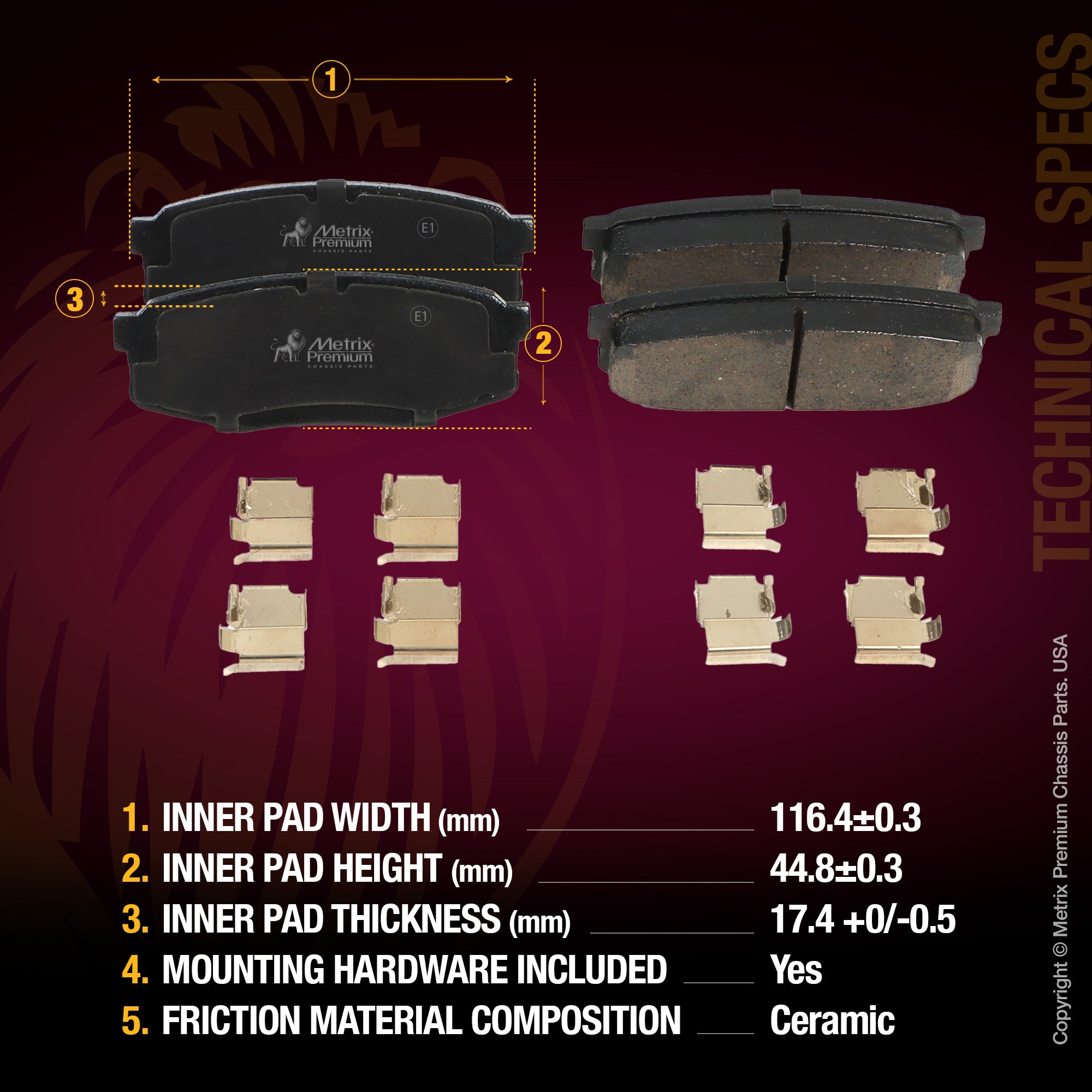 WHAT'S IN THE KIT: 2x Rear Brake Rotor 09.A967.10, 1x Rear Ceramic Brake Pad Set D1304