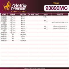 Metrix Premium Front Disc Brake Pad Set 93890MC OEM fit spare parts