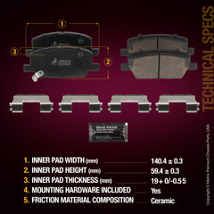 Metrix Premium Front Disc Brake Pad Set 93922MC aftermarket car parts