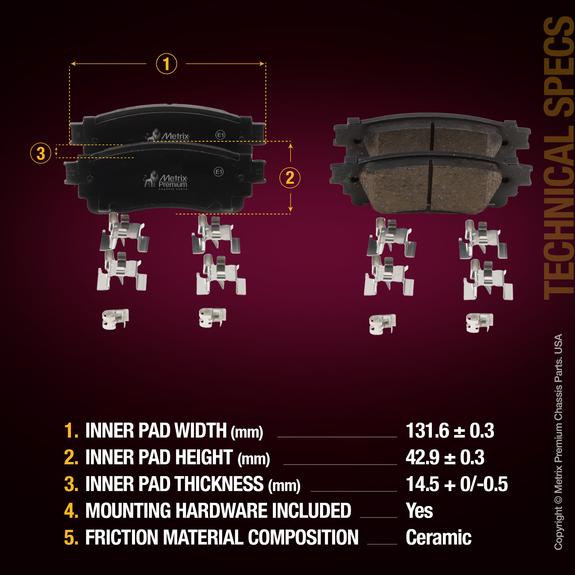 Metrix Premium Front & Rear Brake Pad Kit 95779MT suspension steering brake parts
