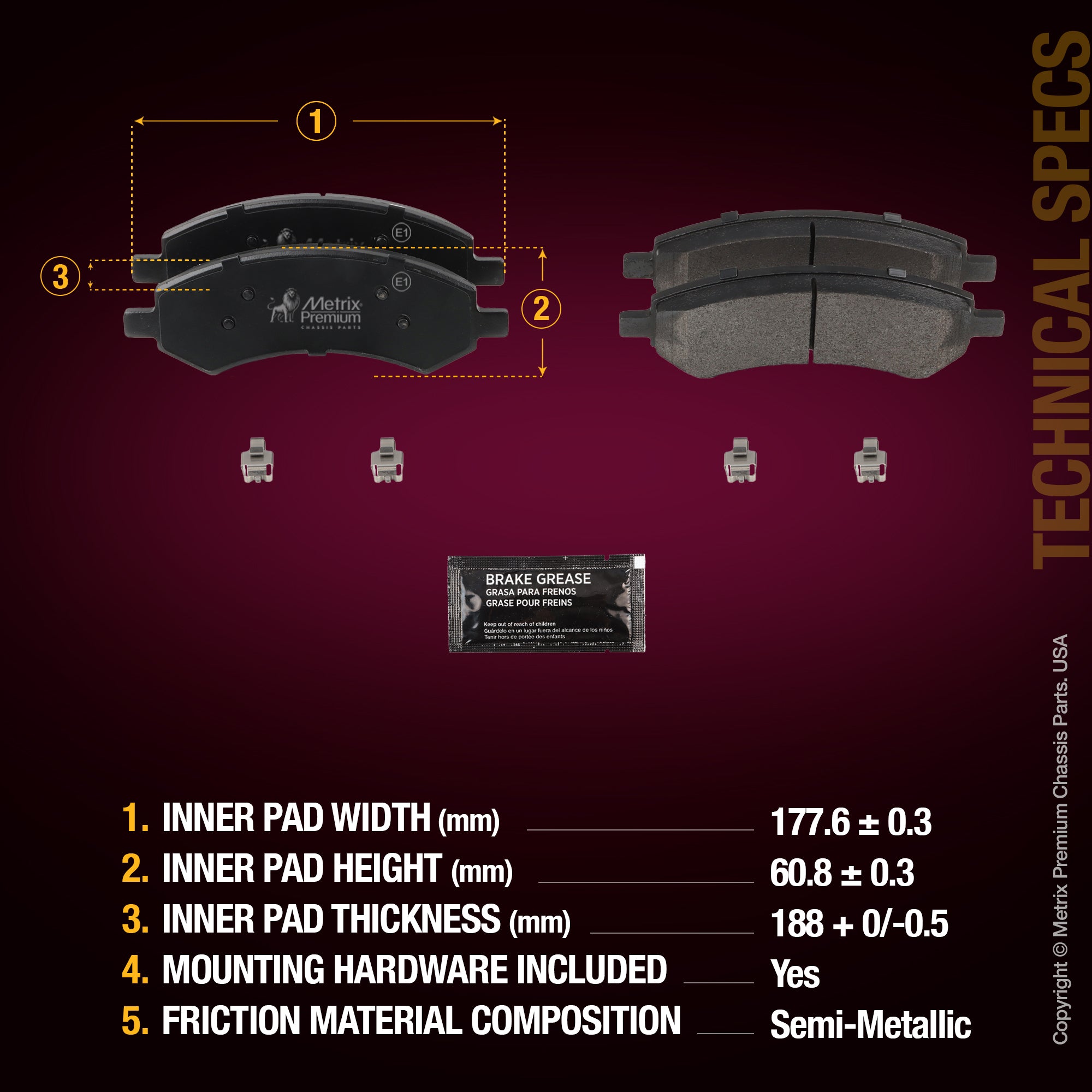 Metrix Premium Chassis Parts Front Brake Kit 91653MT aftermarket car parts