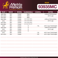 Metrix Premium Rear Disc Brake Pad Set 93935MC OEM fit spare parts
