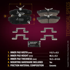 Metrix Premium Rear Disc Brake Pad Set 93937MC aftermarket car parts