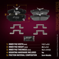 Metrix Premium Rear Disc Brake Pad Set 93937MS aftermarket car parts