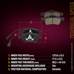 Metrix Premium Front Disc Brake Pad Set 93940MC aftermarket car parts