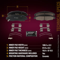 Metrix Premium Front Disc Brake Pad Set 93941MC aftermarket car parts