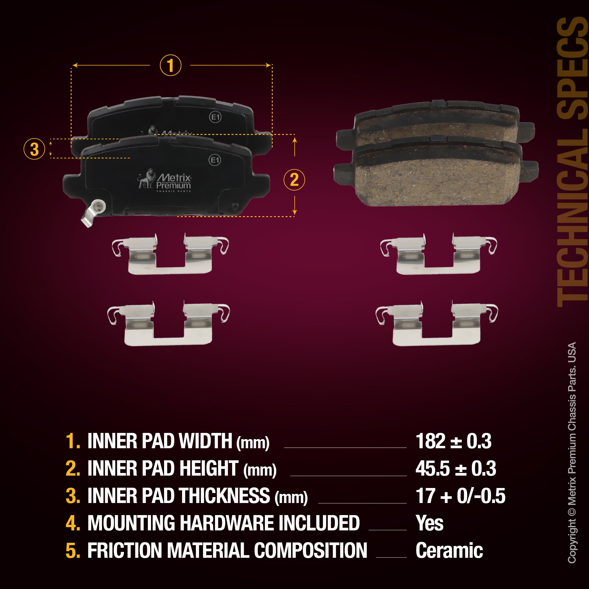 Metrix Premium Front & Rear Brake Pad Kit 95801MT suspension steering brake parts
