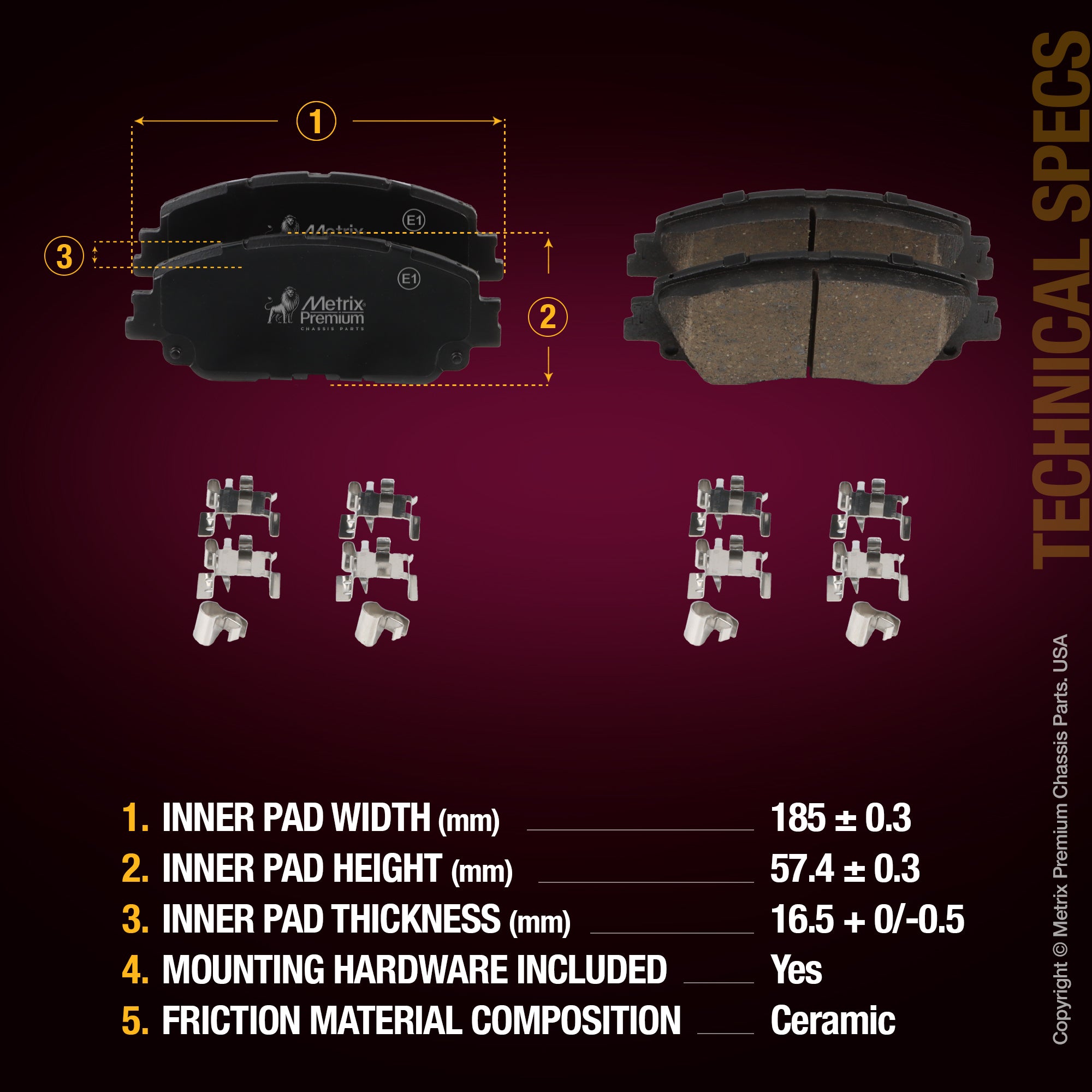 Metrix Premium Front & Rear Brake Pad Kit 95779MT aftermarket car parts