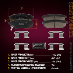 Metrix Premium Rear Disc Brake Pad Set 93950MC aftermarket car parts