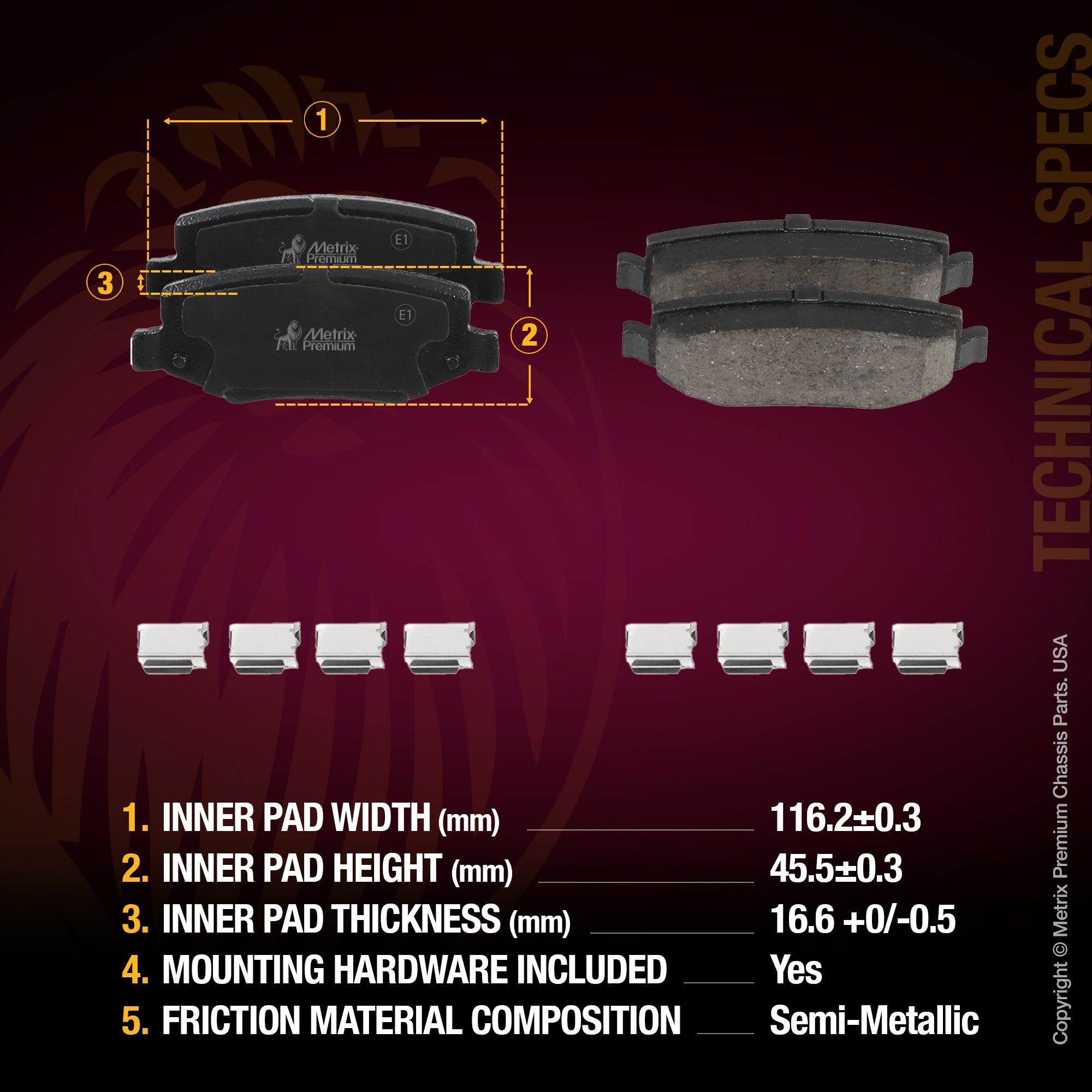Metrix Premium brake rotors meet or exceed OEM standards for smooth, vibration-free braking.
