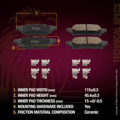 WHAT'S IN THE KIT: 2x Rear Brake Rotor 08.D281.11, 1x Rear Ceramic Brake Pad Set D1391
