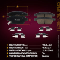 Metrix Premium Rear Disc Brake Pad Set 93958MC aftermarket car parts