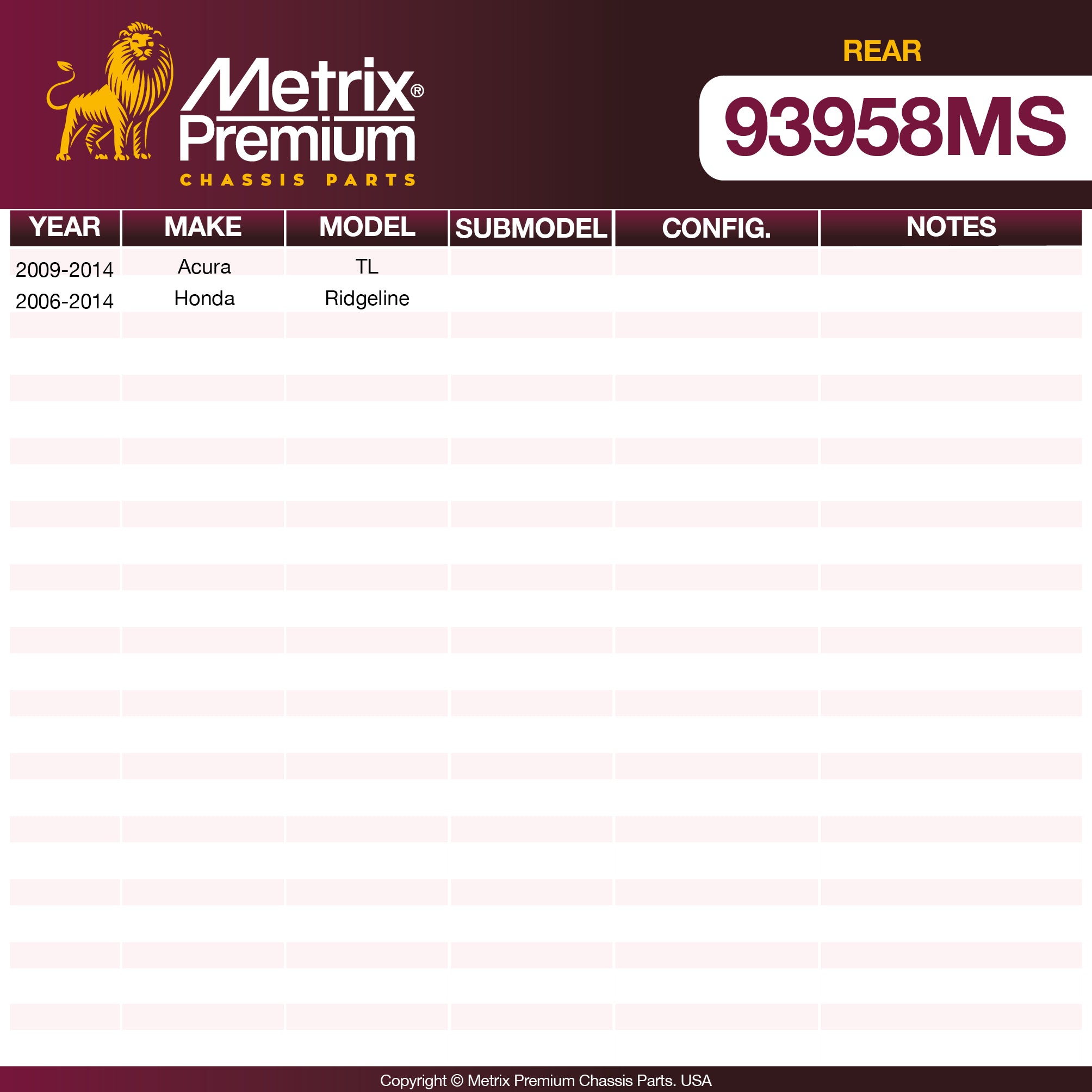 Metrix Premium Chassis Parts  suspension steering brake parts