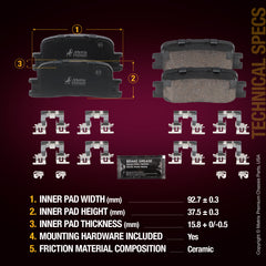 Metrix Premium Rear Disc Brake Pad Set 93960MC aftermarket car parts