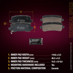 Metrix Premium Rear Disc Brake Pad Set 93963MC aftermarket car parts