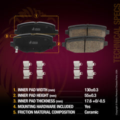 WHAT'S IN THE KIT: 2x Rear Brake Rotor 08.N249.10, 1x Rear Ceramic Brake Pad Set D1596