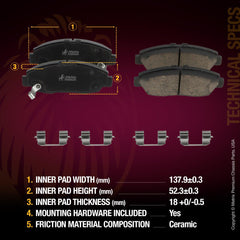 Metrix Premium 3 PC Brake Kit 96300MT OEM fit