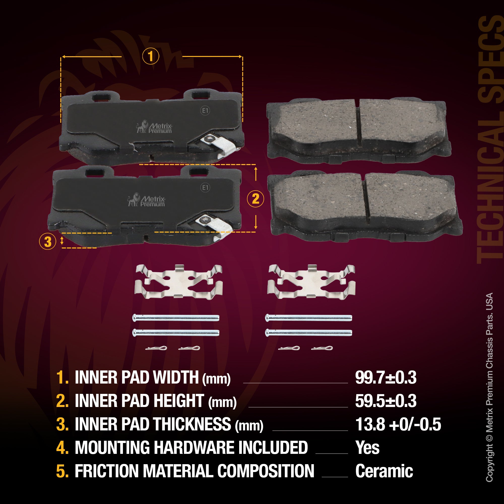 WHAT'S IN THE KIT: 2x Rear Brake Rotor 09.B265.10, 1x Rear Ceramic Brake Pad Set D1347