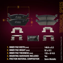 Metrix Premium Rear Disc Brake Pad Set 93973MS aftermarket car parts