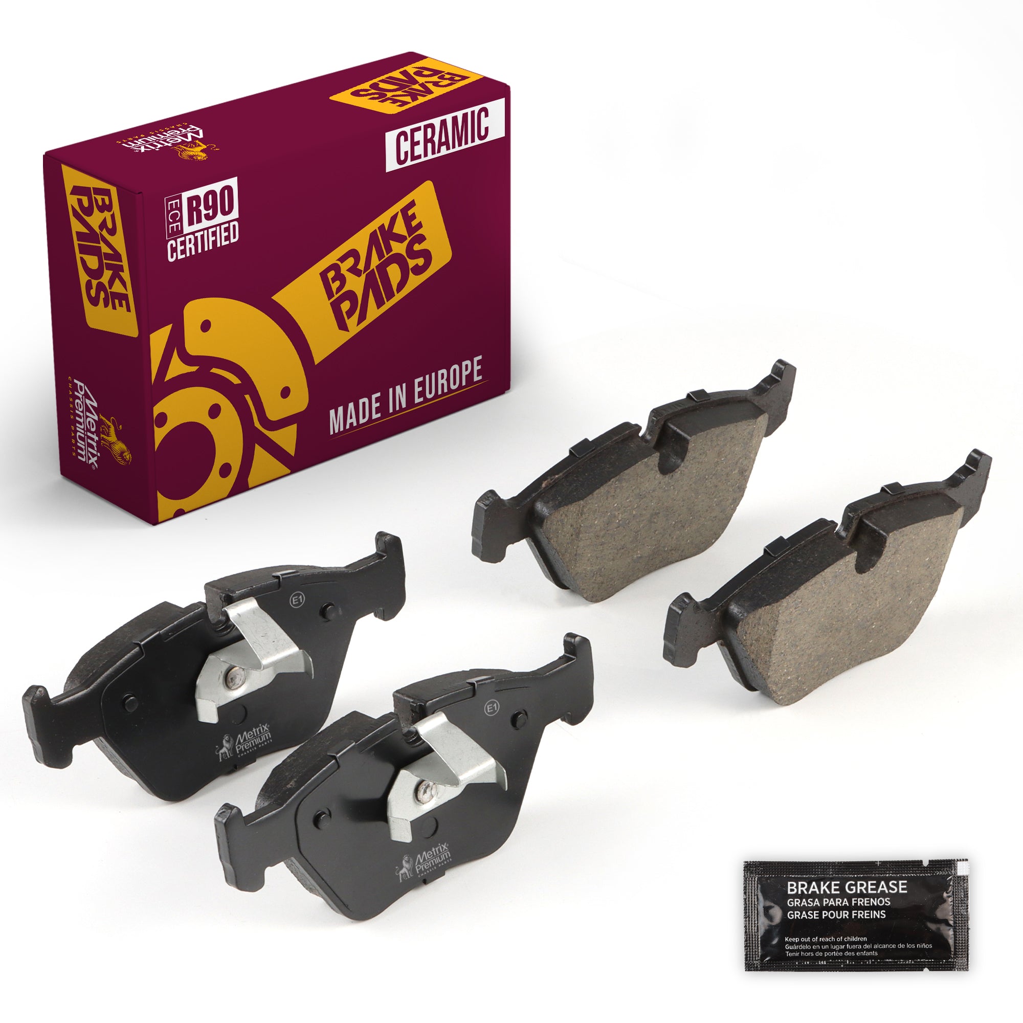 Metrix Premium Chassis Parts Front Disc Brake Pad Set 93980MC OEM fit auto parts
