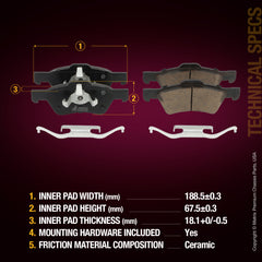 Metrix Premium Front Disc Brake Pad Set 93983MC aftermarket car parts