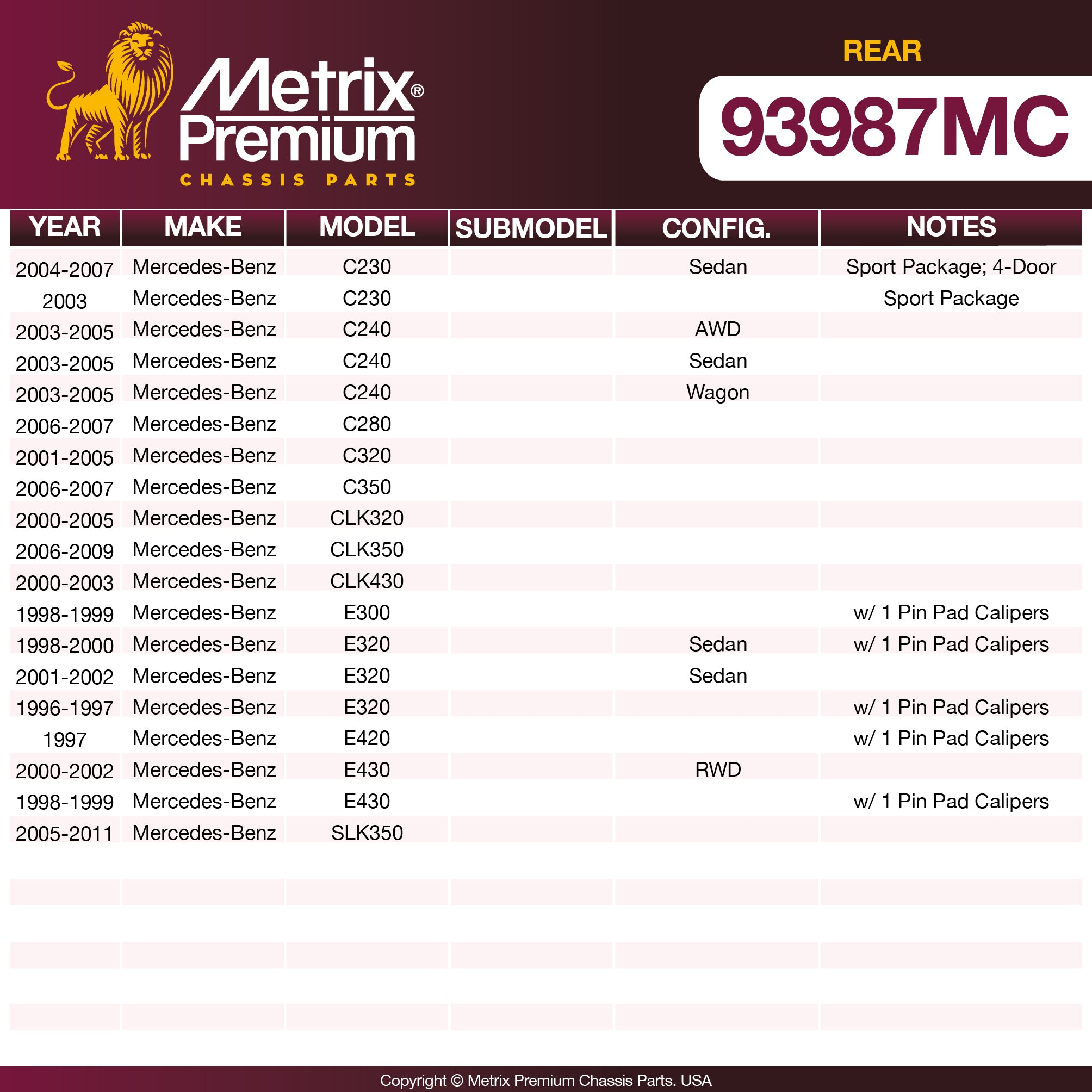 Metrix Premium Chassis Parts  suspension steering brake parts