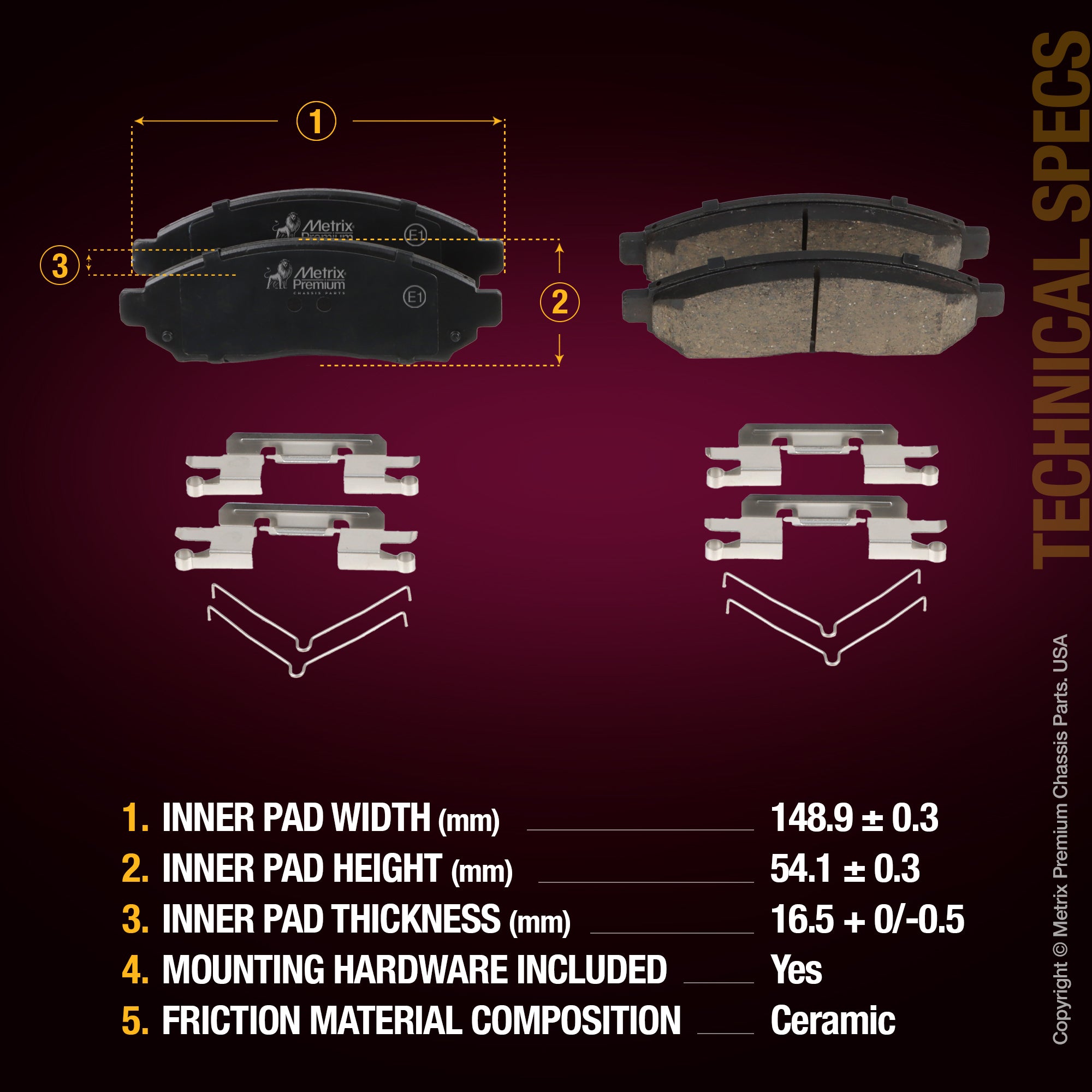 Metrix Premium Front & Rear Brake Pad Kit 95783MT aftermarket car parts