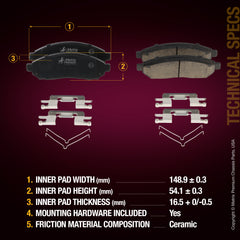 Metrix Premium Front Disc Brake Pad Set 94000MC aftermarket car parts