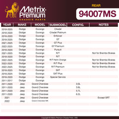 Metrix Premium Rear Disc Brake Pad Set 94007MS OEM fit spare parts