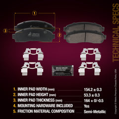 Metrix Premium Front Disc Brake Pad Set 94010MS aftermarket car parts