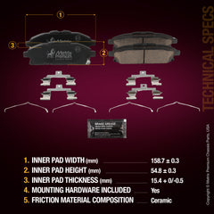 Metrix Premium Front Disc Brake Pad Set 94015MC aftermarket car parts