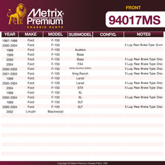 Metrix Premium Front Disc Brake Pad Set 94017MS OEM fit spare parts