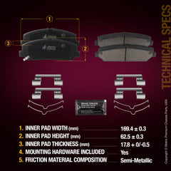 Metrix Premium Front Disc Brake Pad Set 94018MS aftermarket car parts