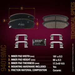 Metrix Premium Front Disc Brake Pad Set 94019MC aftermarket car parts