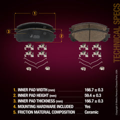 Metrix Premium Front Disc Brake Pad Set 94023MC suspension steering brake parts