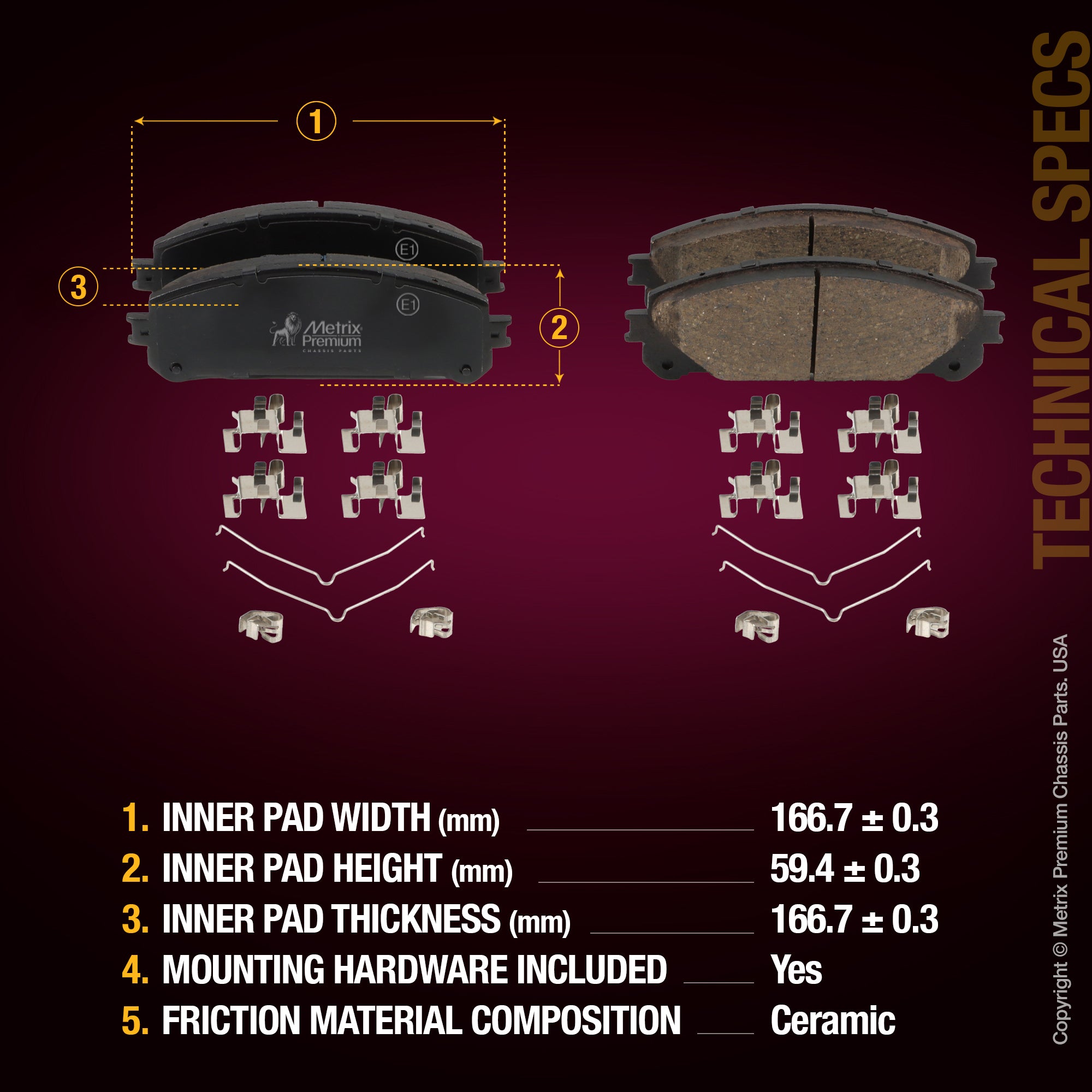 Metrix Premium Front & Rear Brake Pad Kit 95786MT aftermarket car parts
