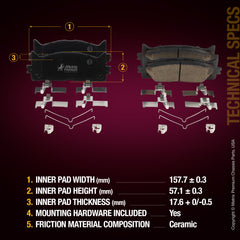 Metrix Premium Front Disc Brake Pad Set 94025MC aftermarket car parts